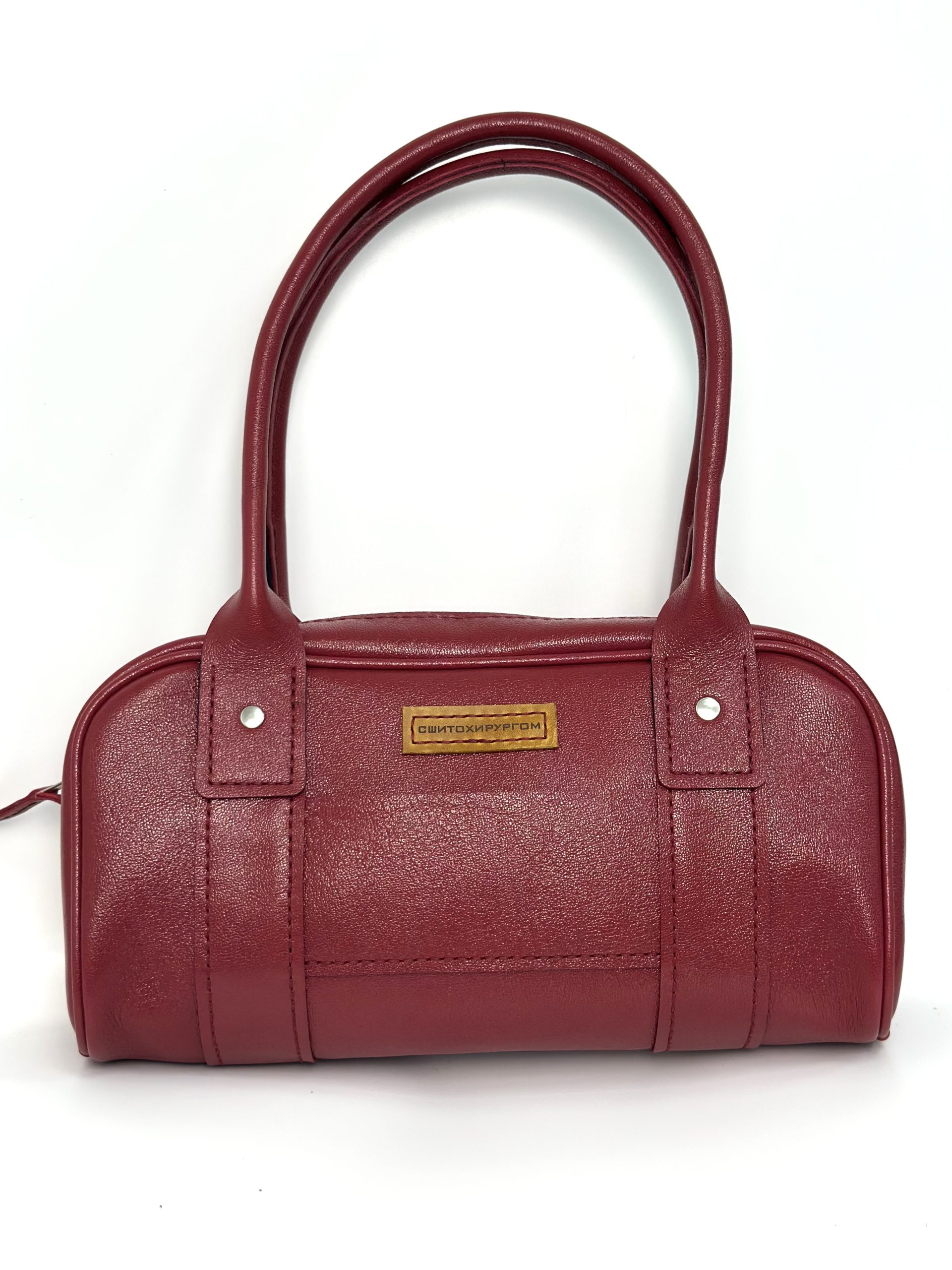 Сумка Батон красный скат