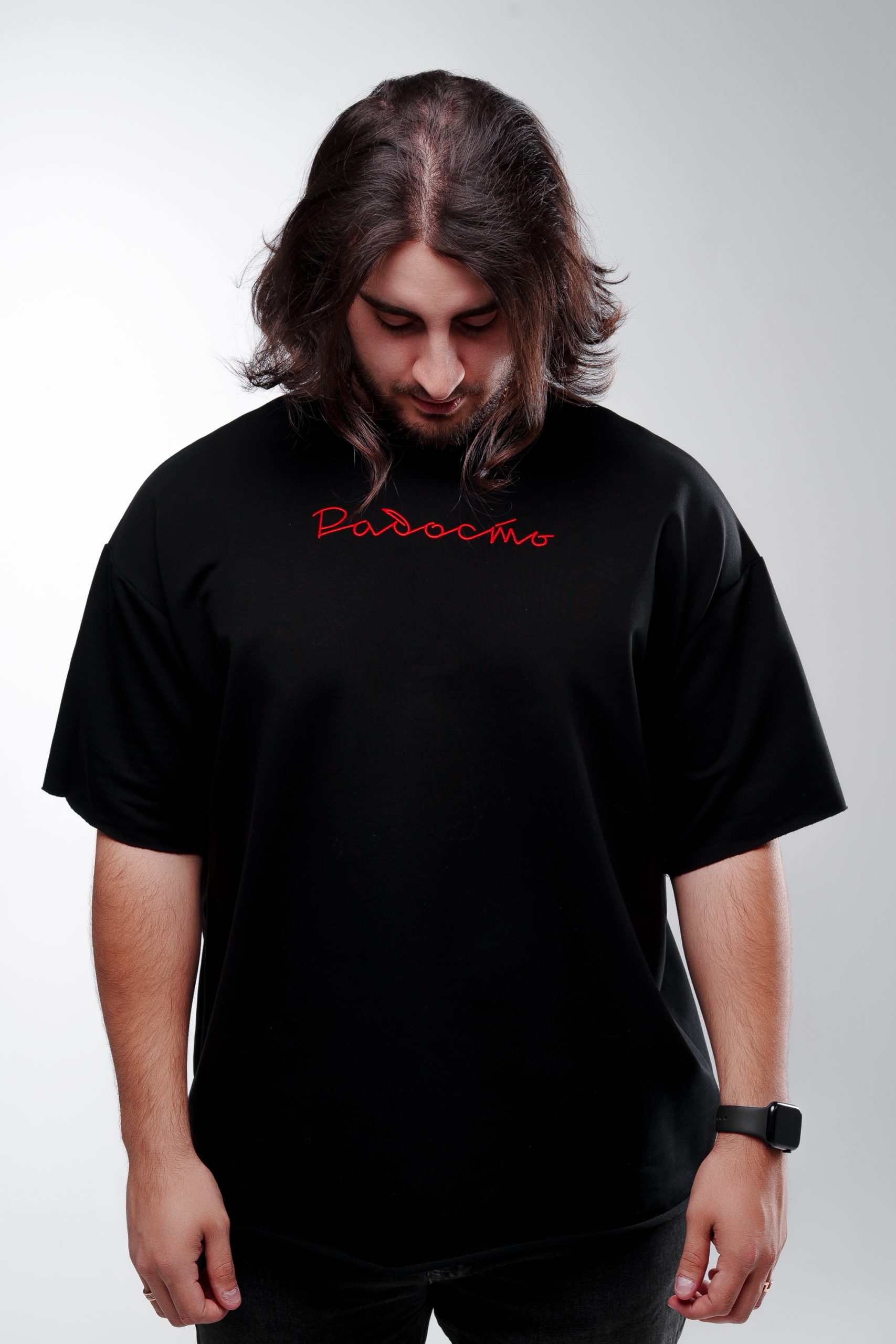 футболка радость черная 48