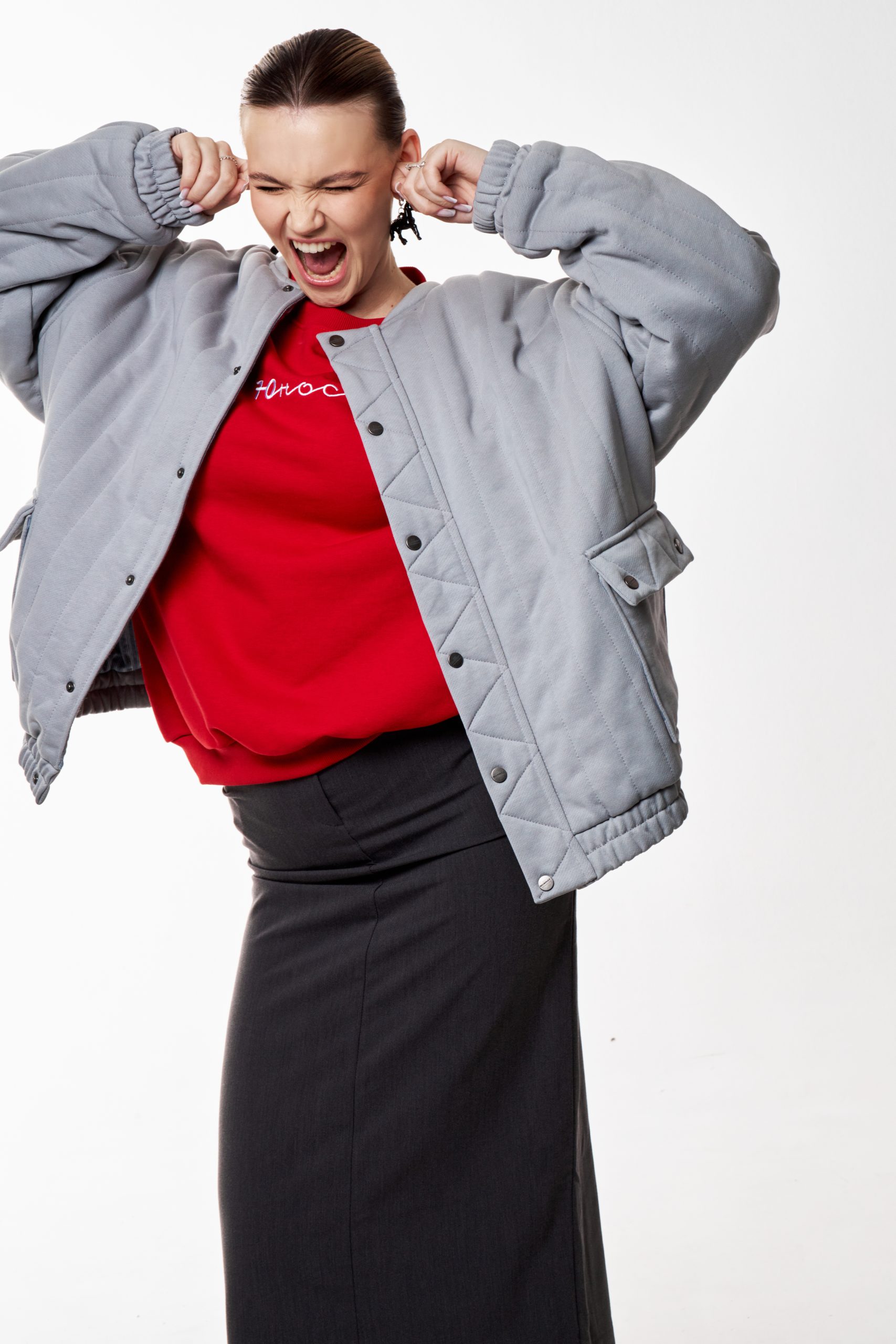 Фуфайка-бомбер сталь