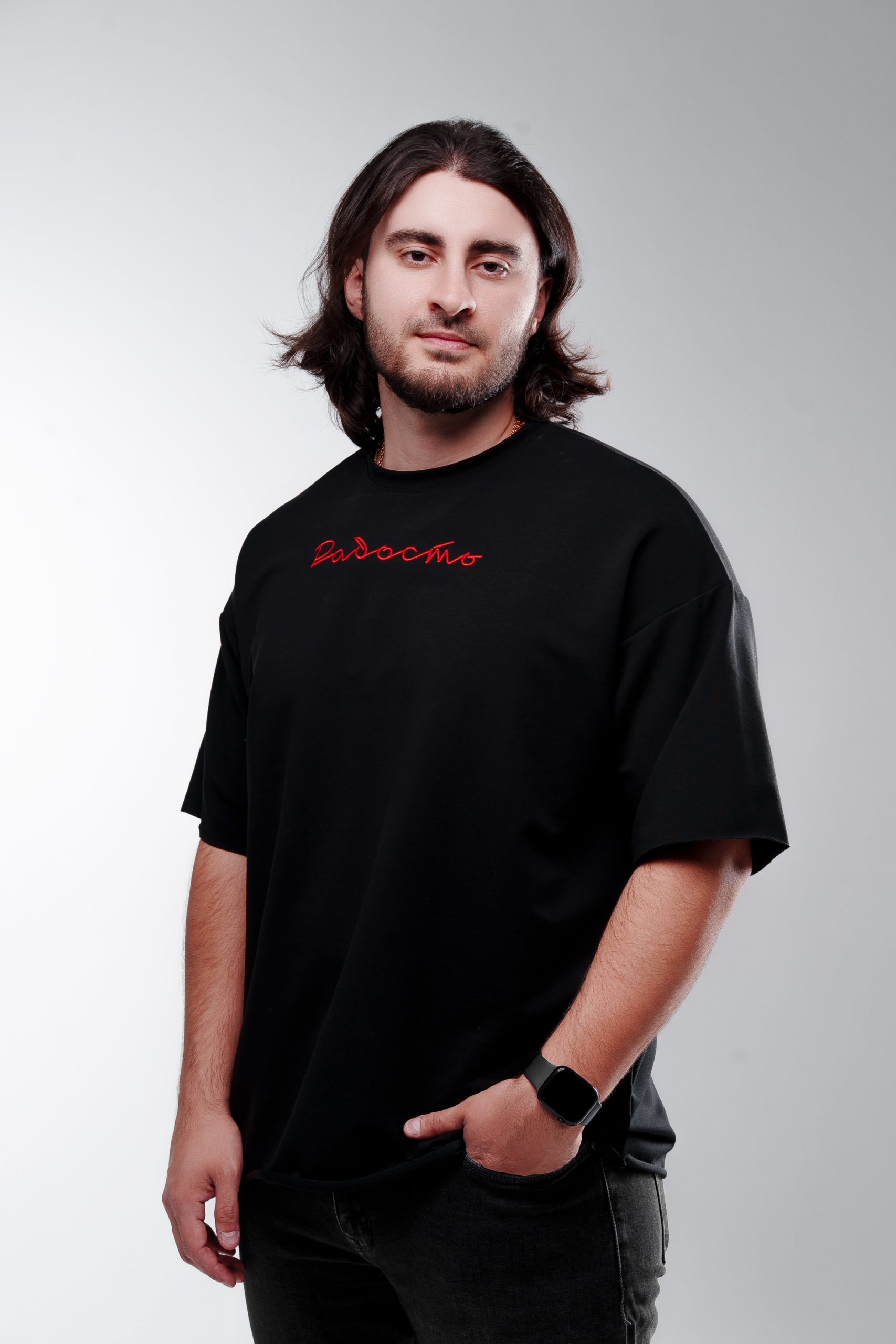 футболка радость черная 48