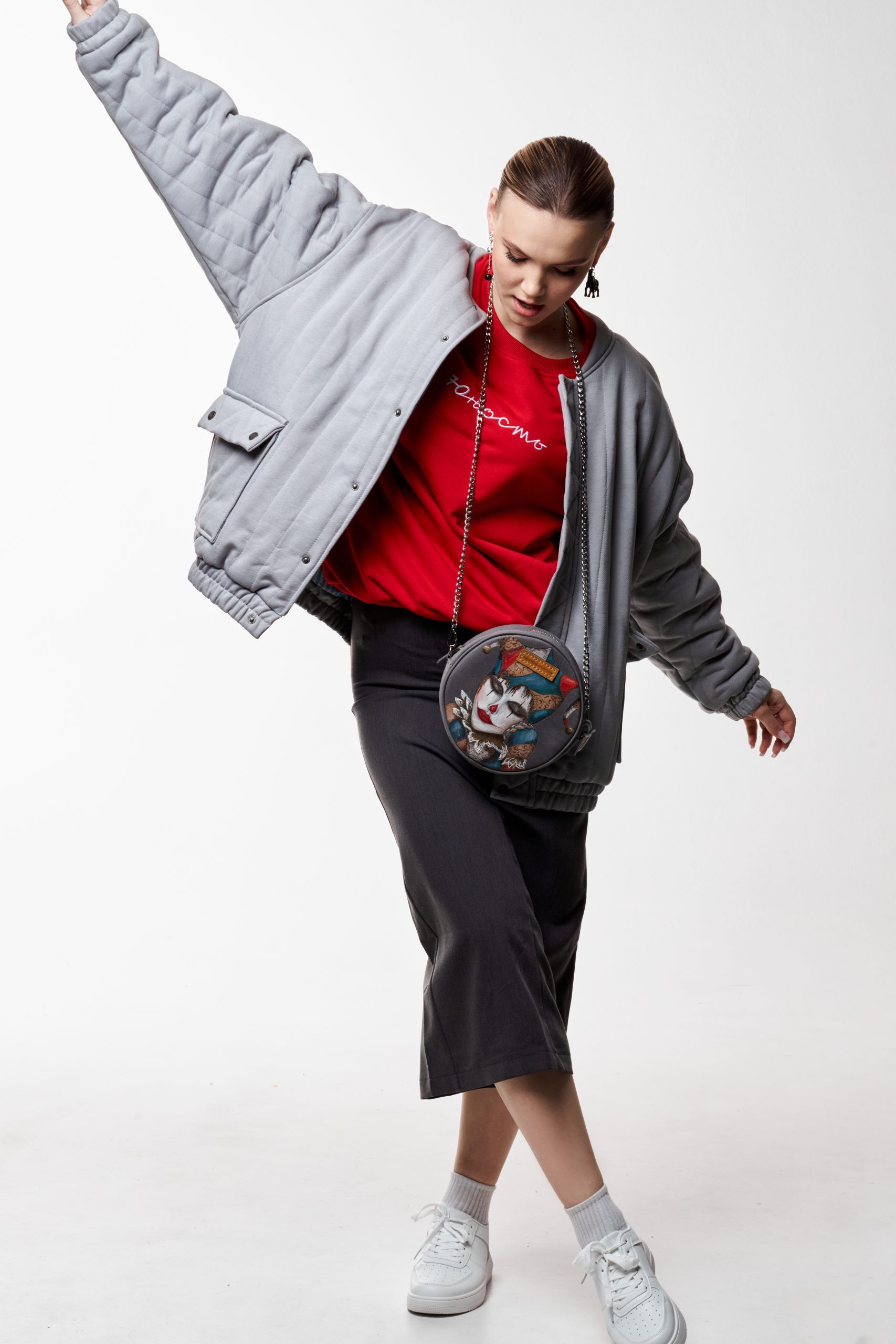 Фуфайка-бомбер сталь