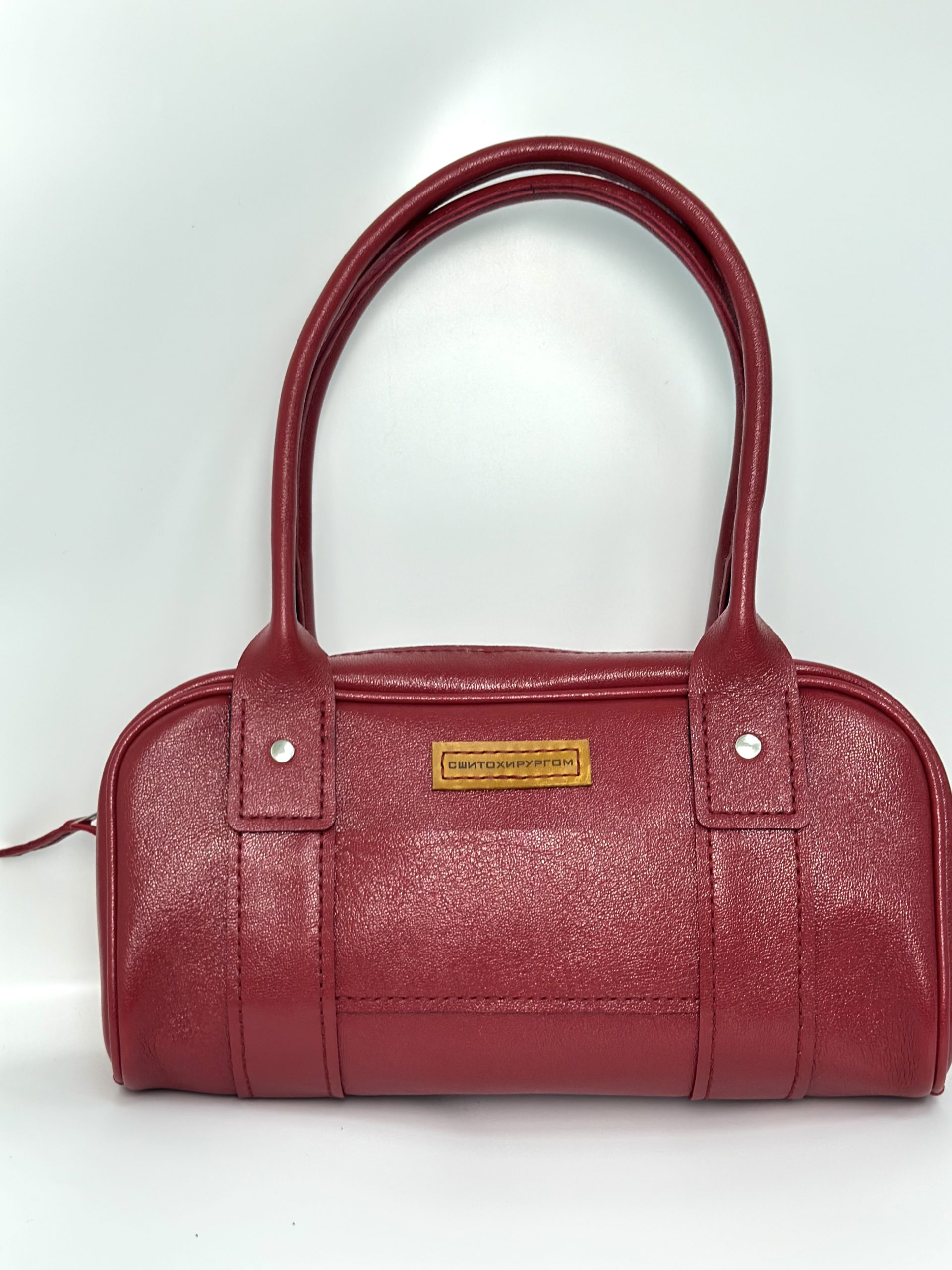 Сумка Батон красный скат