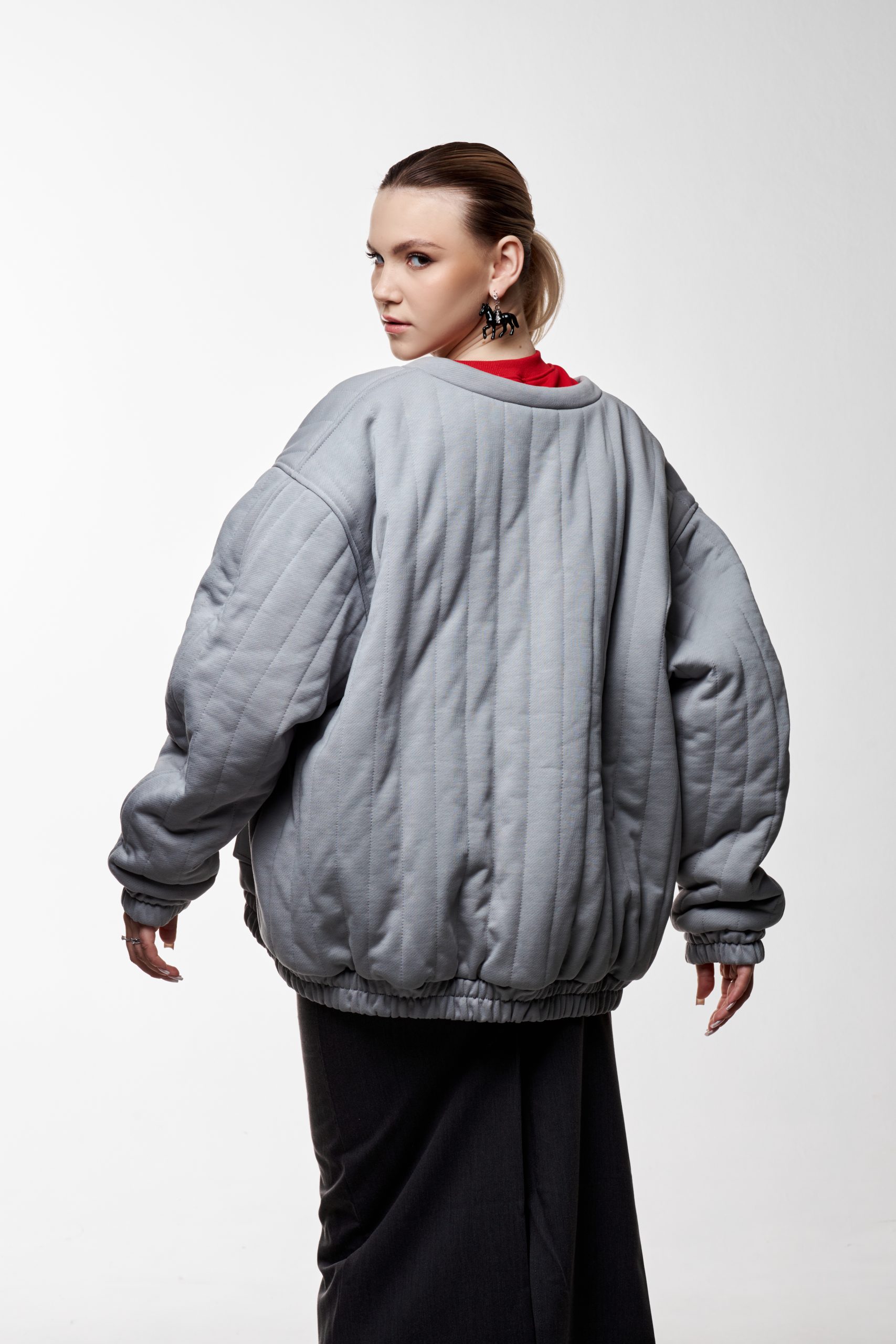 Фуфайка-бомбер сталь